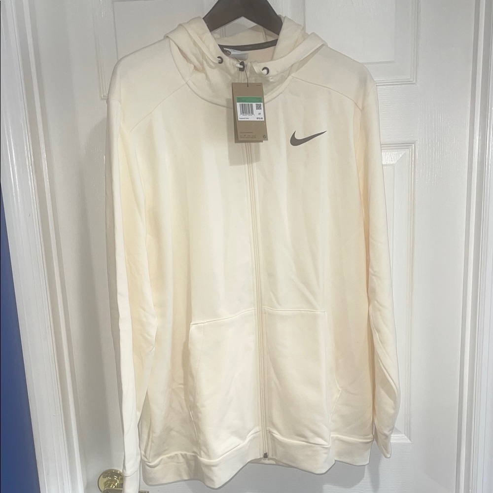 NWT’s Nike Off-White/Cream Full-Zip Hoodie with Black Swoosh